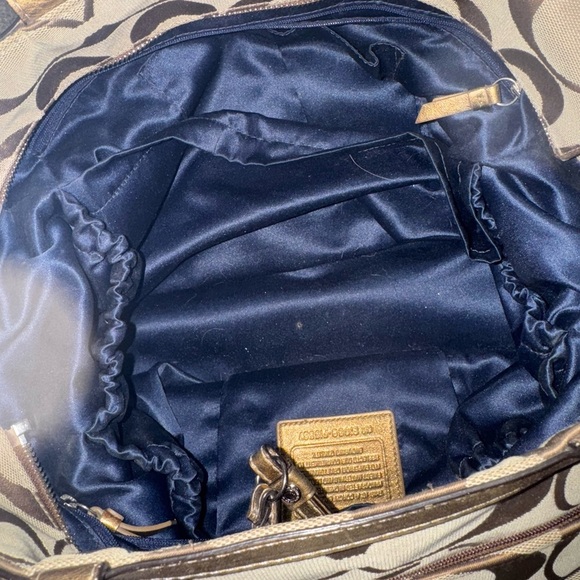 Coach Brown and Red Signature Tote Bag - Picture 4 of 6